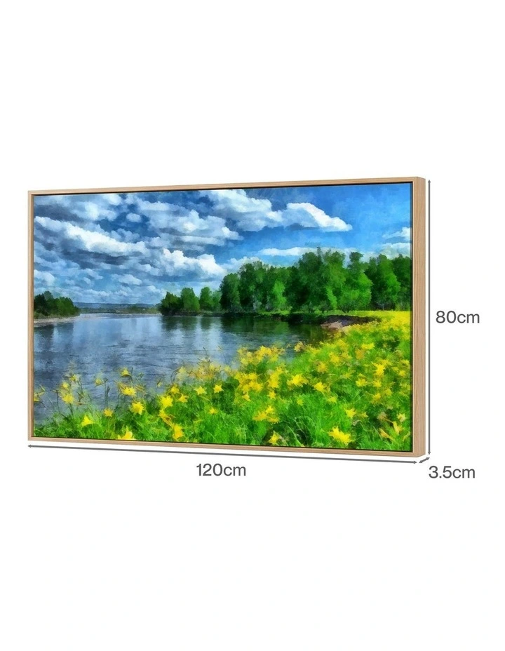 Yezi Modern Canvas Wall Art Framed Landscape Painting Large Wall Decor 80x120cm image 3