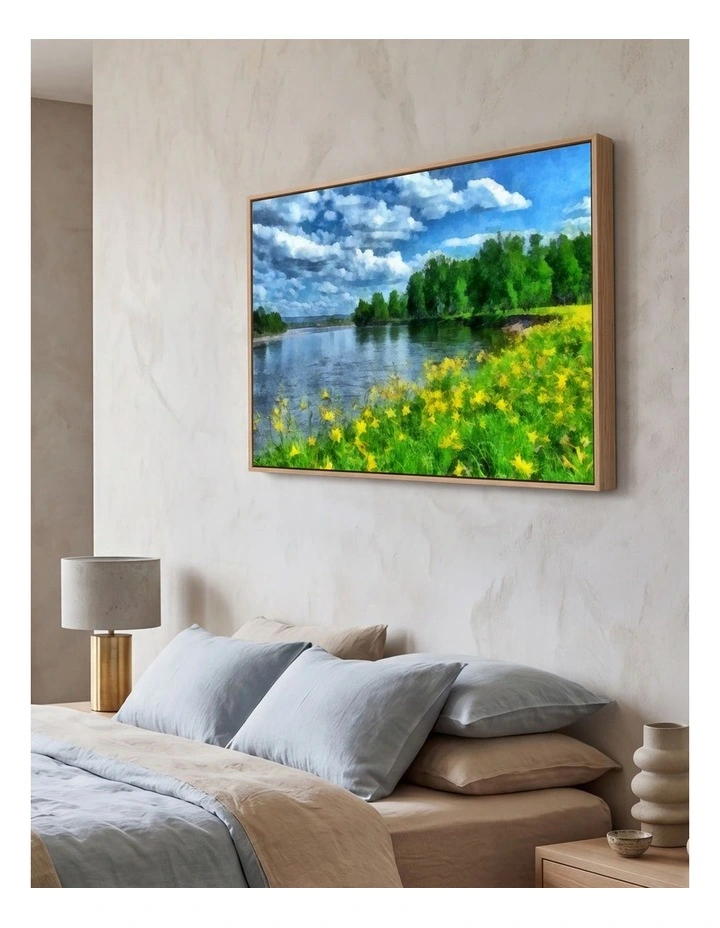 Yezi Modern Canvas Wall Art Framed Landscape Painting Large Wall Decor 80x120cm image 7