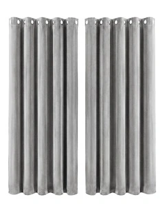 Marlow Blackout Curtains 2 Panels Velvet Room Darkening Eyelet Curtains Grey
