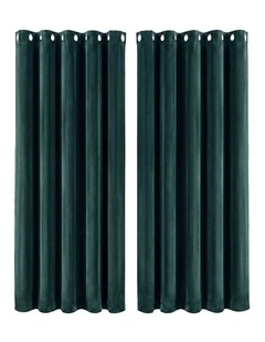 Marlow Blackout Curtains 2-Panel Velvet Room Darkening Eyelet Curtains 240x230cm