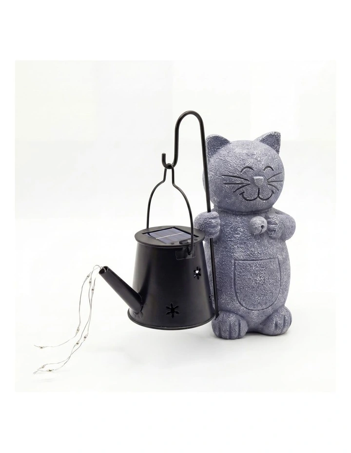 Emitto Cat Garden Statue Solar Lantern Outdoor Weatherproof Gift Decor LED Light image 2