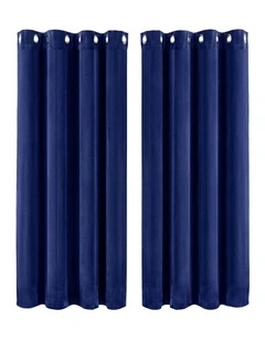 Marlow Velvet Blackout Curtains 2-Panel Room Darkening Eyelet Curtains 132x160cm