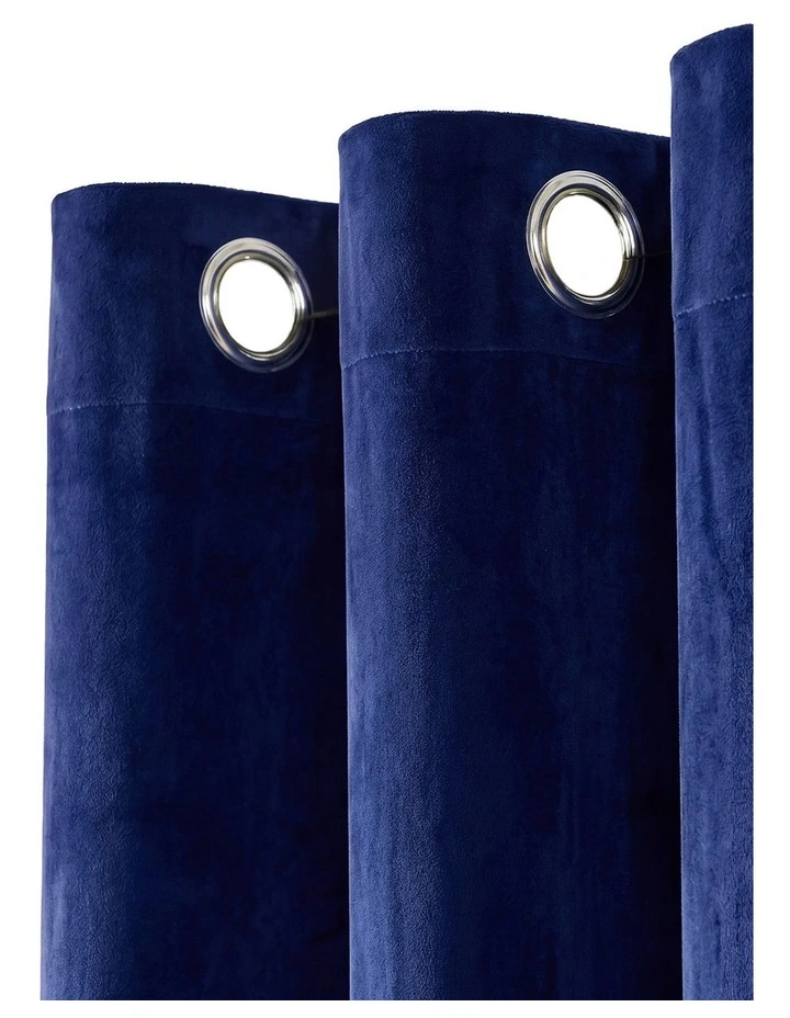 Marlow Velvet Blackout Curtains 2-Panel Room Darkening Eyelet Curtains 132x160cm image 5