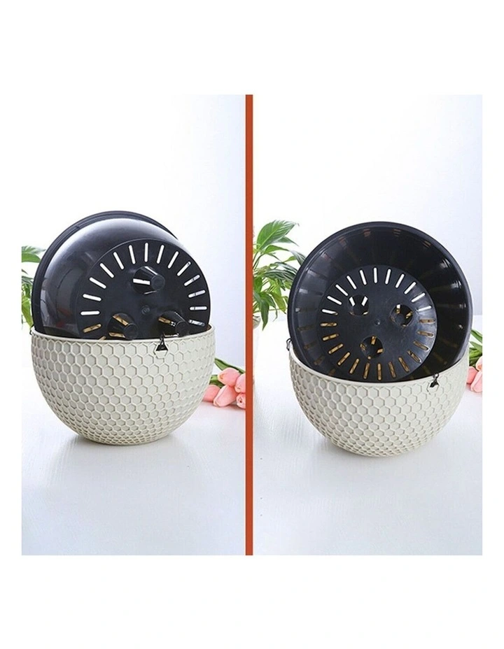 SOGA 12cm Self-Watering Hanging Planter White 2 Pack image 3