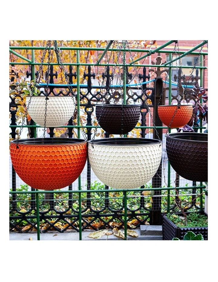 SOGA 11cm Self-Watering Hanging Planter Red 2 Pack image 7