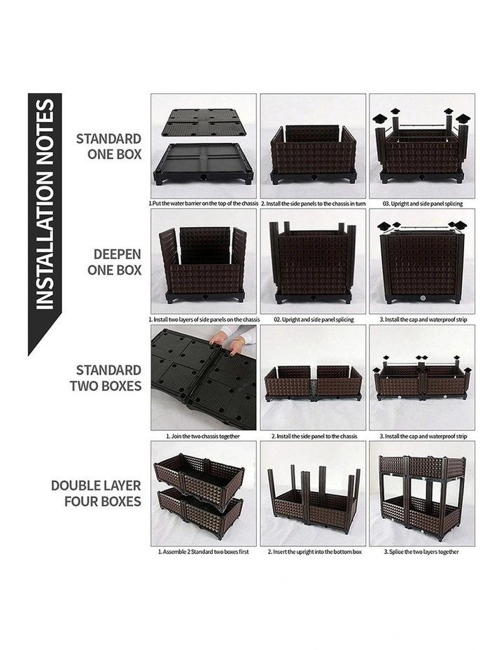 SOGA 200cm Raised Planter Box Vegetable Herb Flower Outdoor Plastic Plants Garden Bed image 7