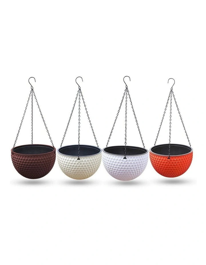 SOGA 12cm Self-Watering Hanging Planter Coffee 2 Pack image 4