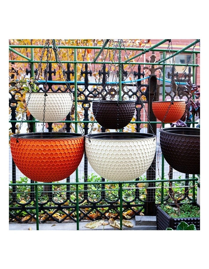 SOGA 12cm Self-Watering Hanging Planter Coffee 2 Pack image 5