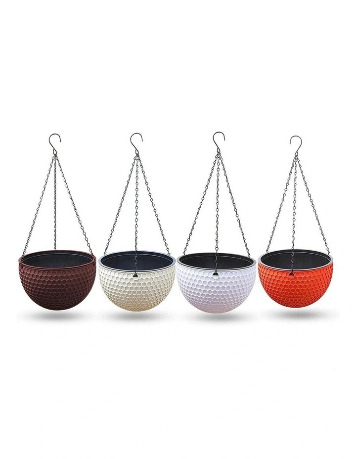 SOGA 11cm Self-Watering Hanging Planter Coffee 2 Pack image 4