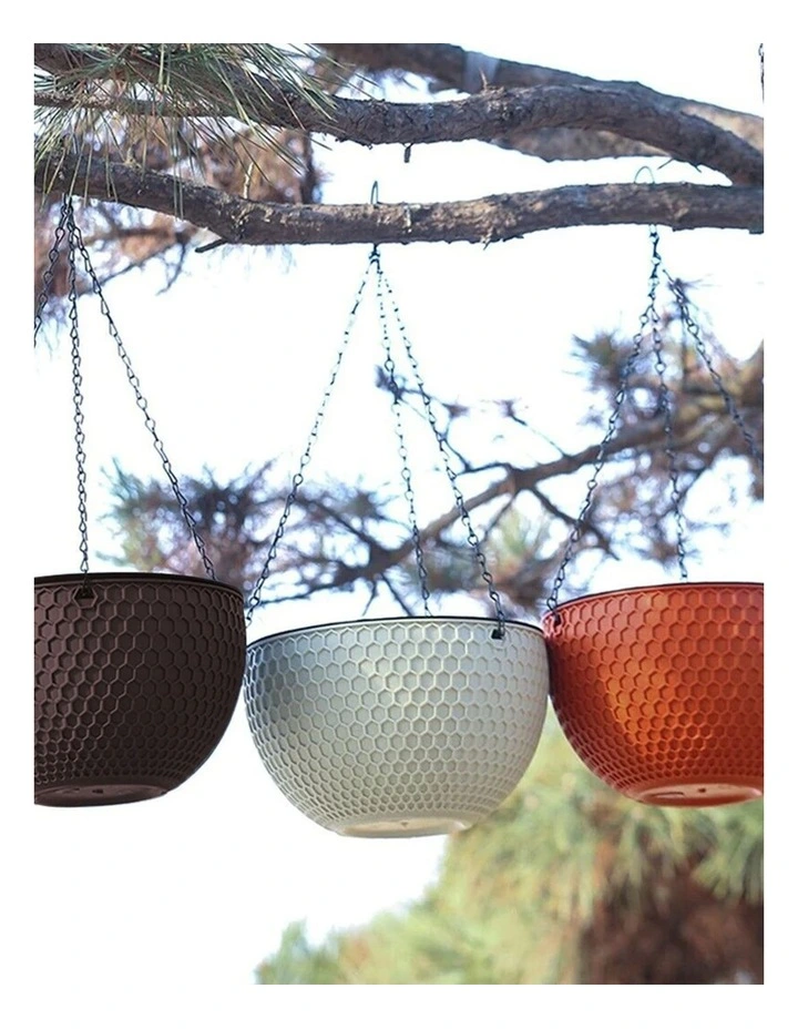 SOGA 11cm Self-Watering Hanging Planter Coffee 2 Pack image 6