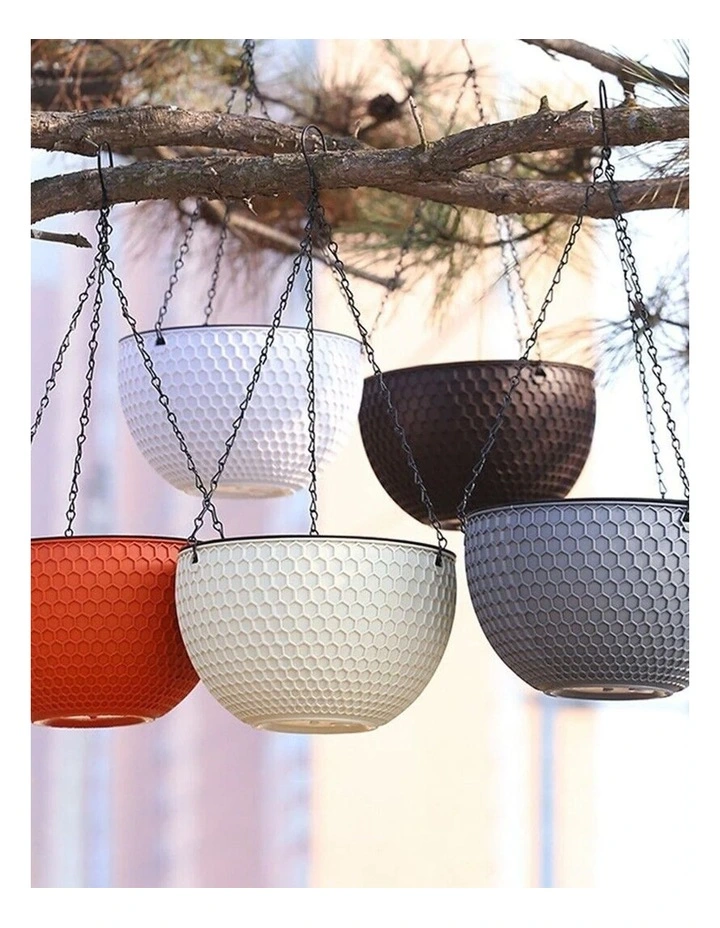 SOGA 11cm Self-Watering Hanging Planter Coffee 2 Pack image 7