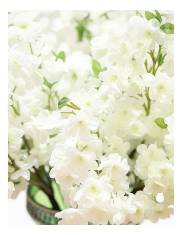 SOGA 67cm Green Glass Tall Floor Vase with 10pcs White Artificial Fake Flower Set image 5