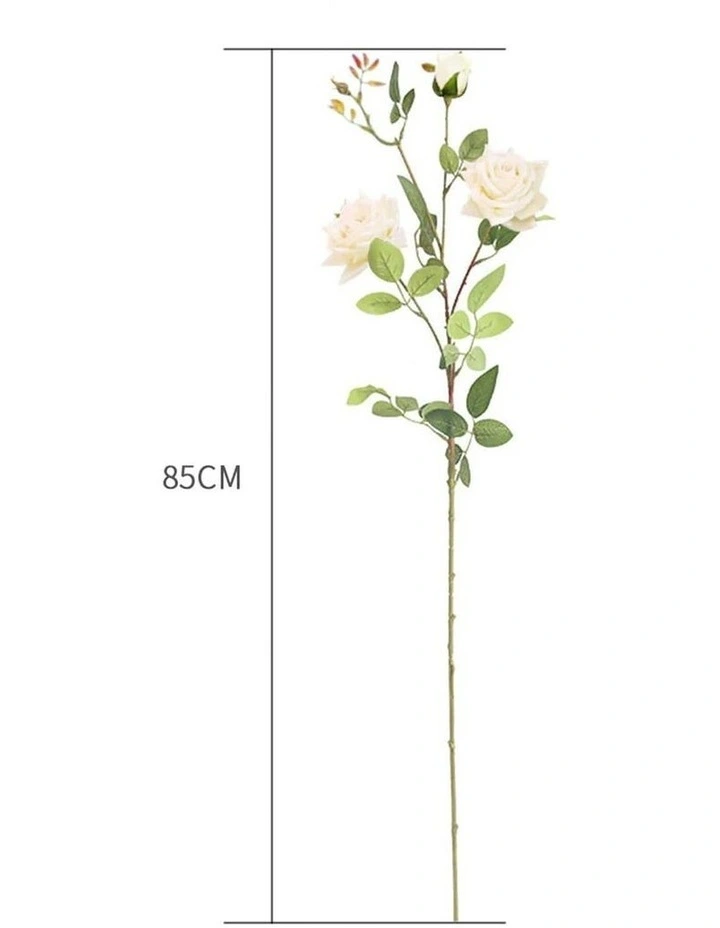 SOGA 85cm Clear Glass Floor Vase with 12 White Artificial Flowers image 3