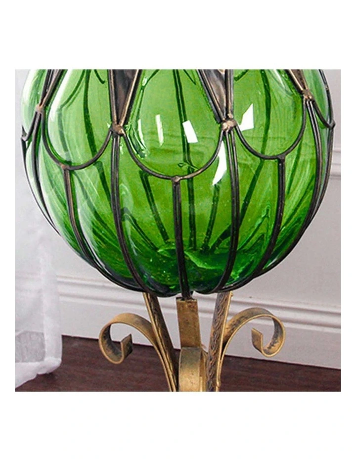 SOGA 85cm Green Glass Floor Vase with 12 Dark Pink Artificial Flowers image 5