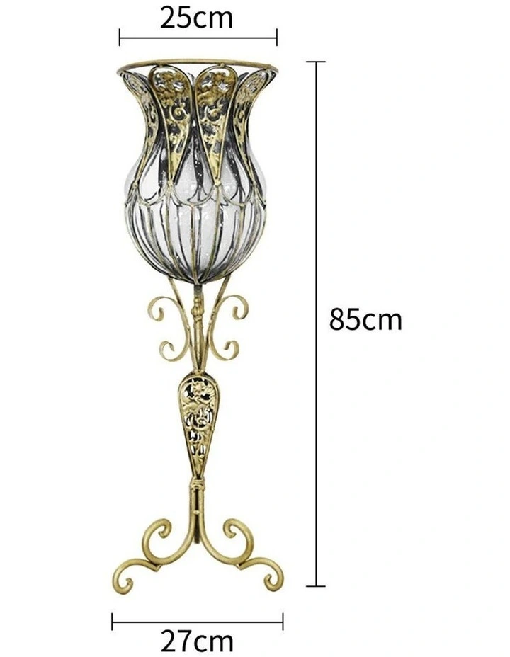 SOGA 85cm Clear Glass Tall Floor Vase with 12pcs Pink Artificial Fake Flower Set image 2