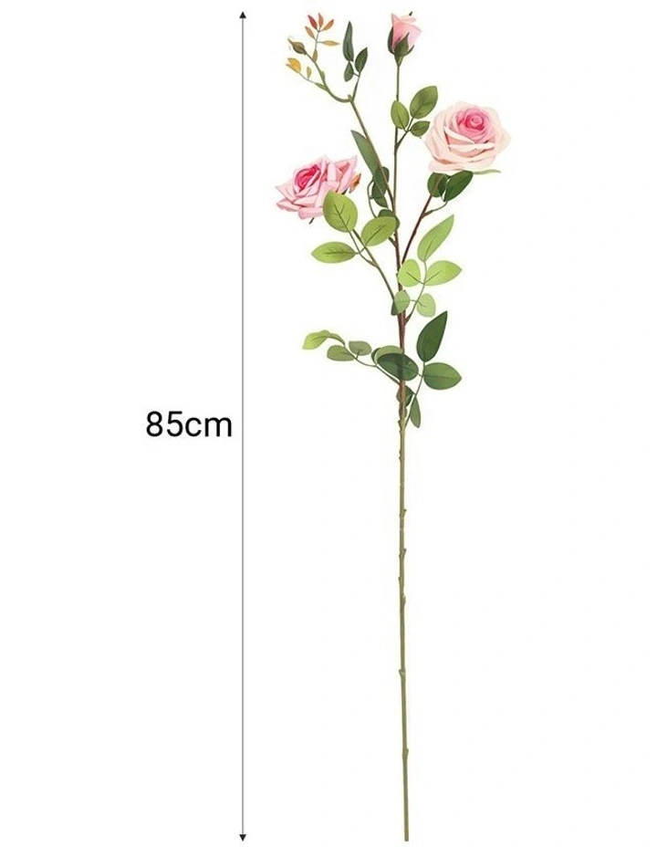 SOGA 67cm Blue Glass Tall Floor Vase and 12pcs Pink Artificial Fake Flower Set image 7