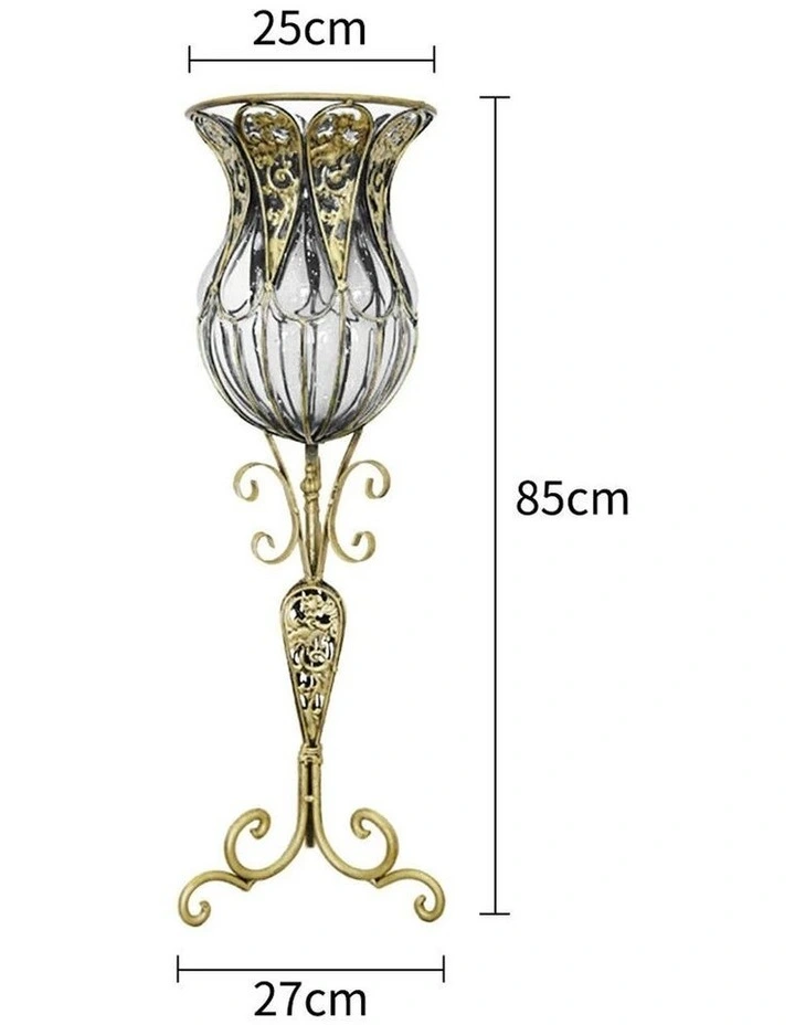 SOGA 85cm Clear Glass Tall Floor Vase with 12pcs Artificial Fake Flower Set image 2