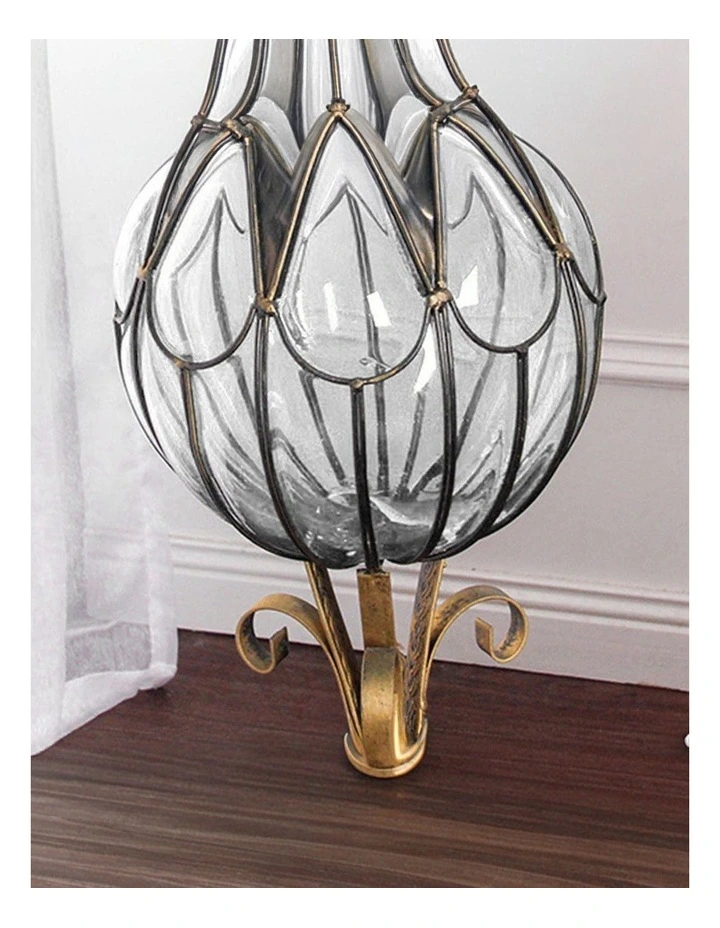 SOGA 85cm Clear Glass Tall Floor Vase with 12pcs Artificial Fake Flower Set image 5