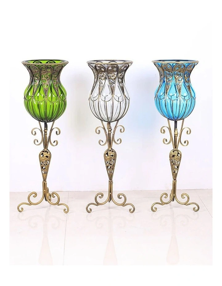 SOGA 85cm Clear Glass Tall Floor Vase with 12pcs Artificial Fake Flower Set image 7