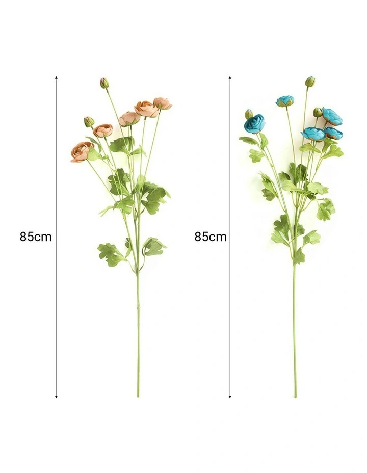 SOGA 85cm Green Glass Tall Floor Vase and 12pcs Blue Artificial Fake Flower Set image 7