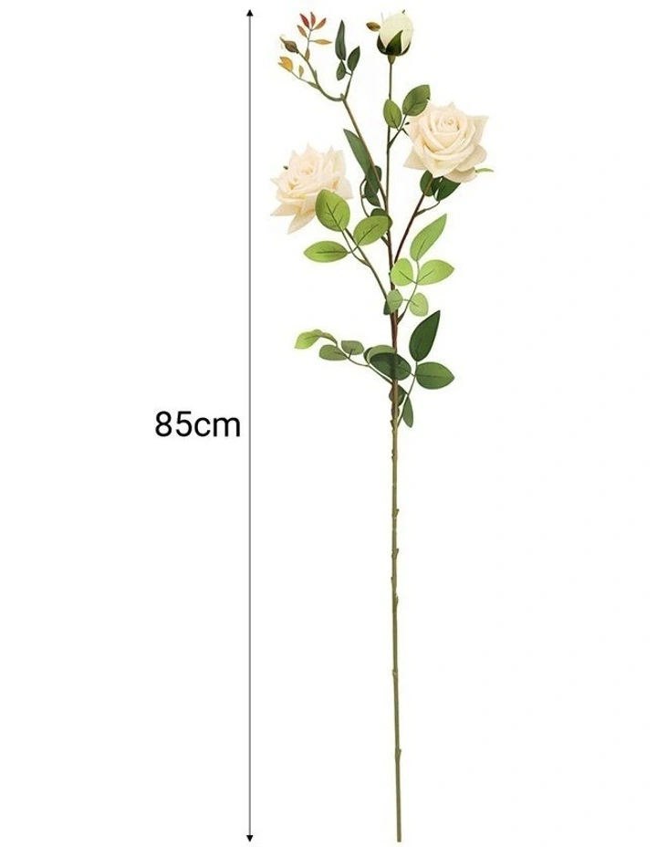 SOGA 67cm Blue Glass Tall Floor Vase and 12pcs White Artificial Fake Flower Set image 7