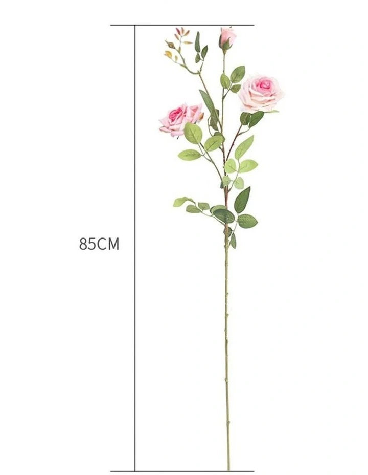 SOGA 85cm Green Glass Tall Floor Vase and 12pcs Pink Artificial Fake Flower Set image 3