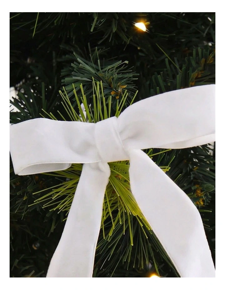 Sherwood Christmas Velvet Ribbon Bow Ornaments (12 Pack) in White image 4