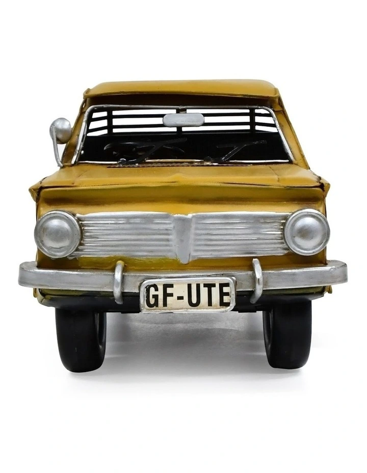 Boyle 30cm Golden Fleece Holden Ute Metal Ornament Yellow Vintage Home Decor image 2
