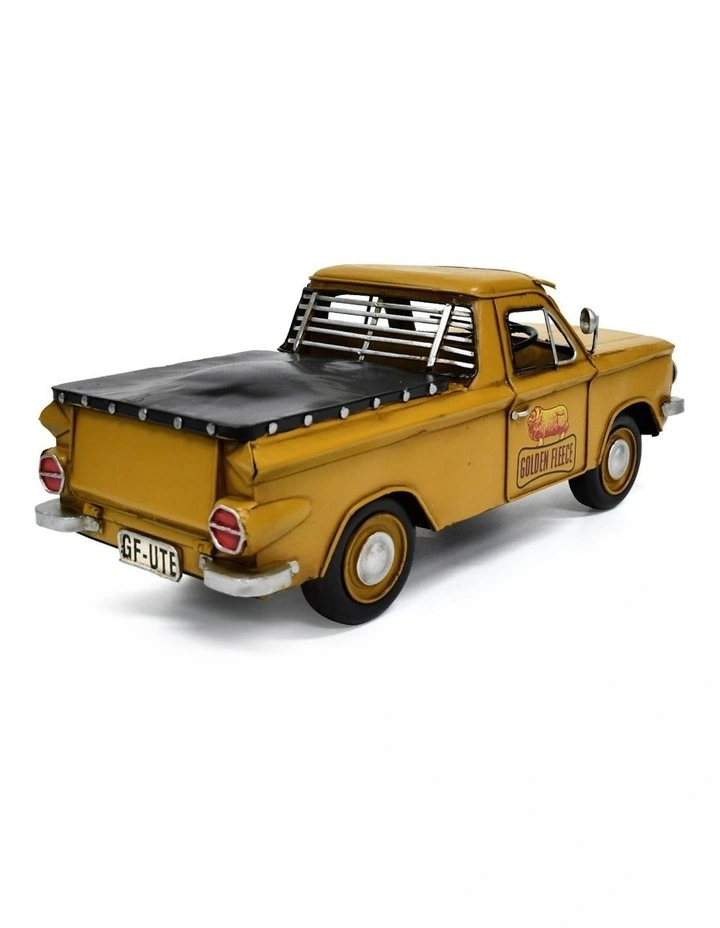 Boyle 30cm Golden Fleece Holden Ute Metal Ornament Yellow Vintage Home Decor image 4