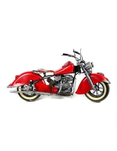 Boyle 1948 Chief Motorcycle 41cm Tin Ornament Metal Vintage Home/Room Decor Red