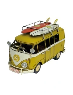 Boyle 20cm Volkswagen Kombi Van Handmade Ornament Yellow Vintage Home/Room Decor