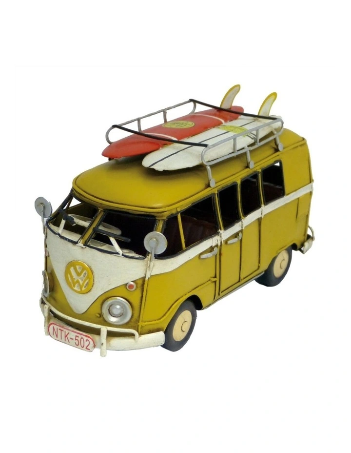 Boyle 20cm Volkswagen Kombi Van Handmade Ornament Yellow Vintage Home/Room Decor image 4