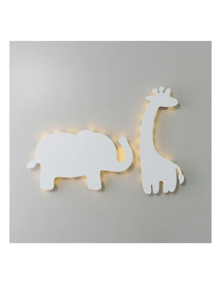2pc The Peanutshell 30cm Shadow Wall Light Hanging Decor Safari Animals White image 2