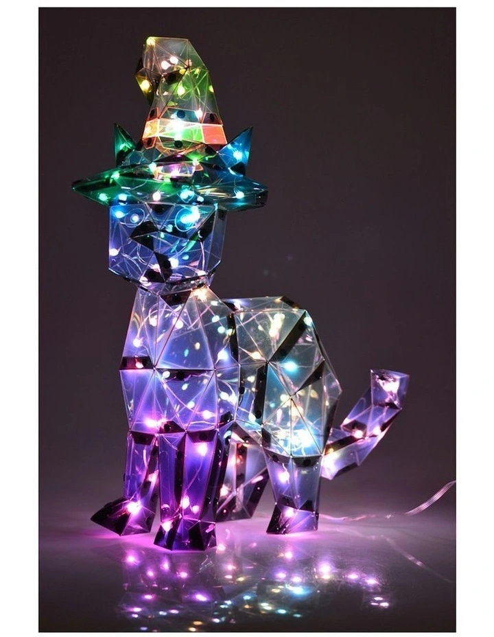 Starlightz LED USB Acrylic Black Cat Home/Office Halloween Decor 40x35cm image 2