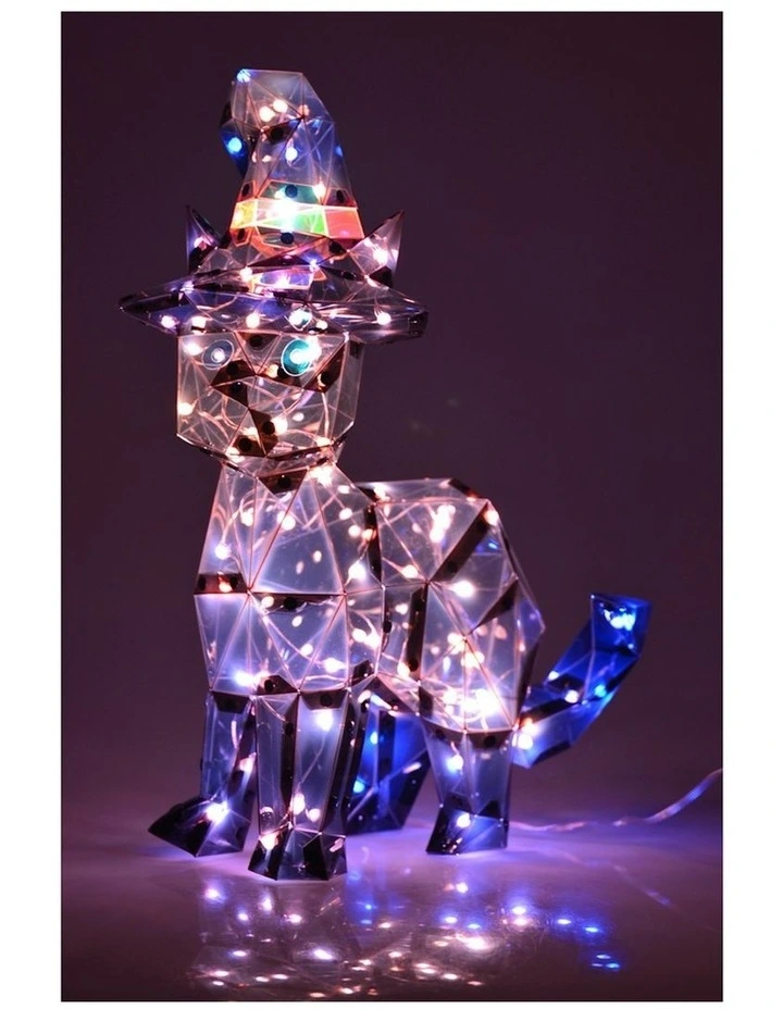 Starlightz LED USB Acrylic Black Cat Home/Office Halloween Decor 40x35cm image 4