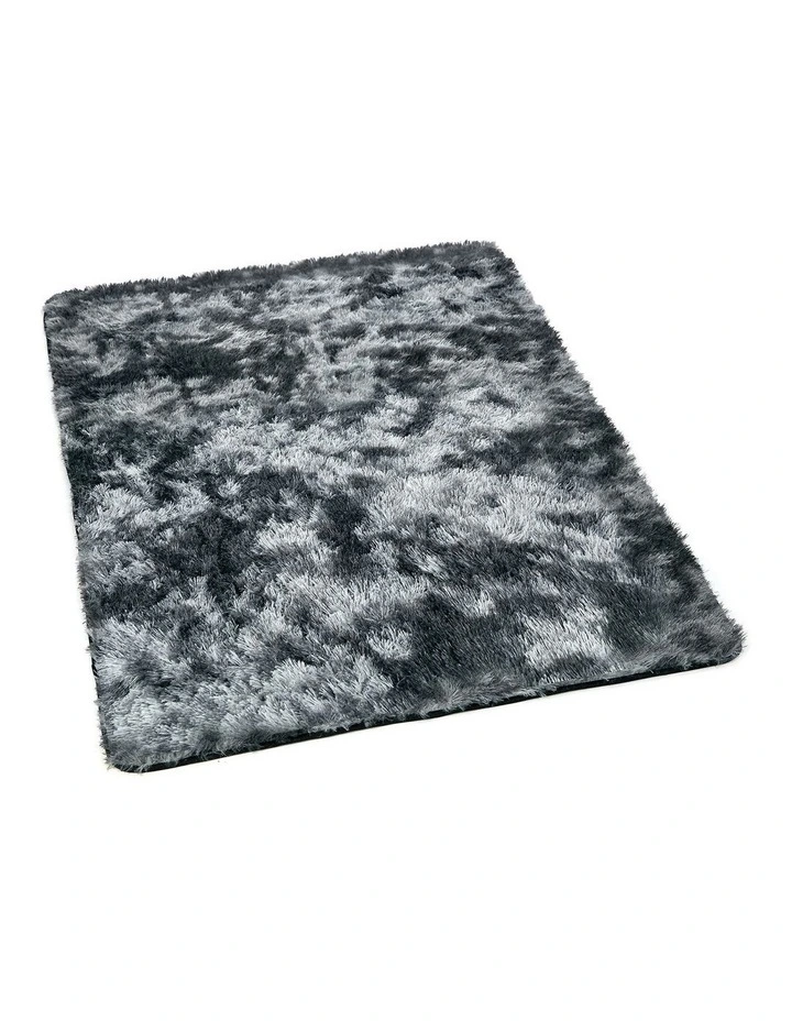 Oikiture Gradient Grey Fluffy Shag Rug Soft Plush Non Slip Floor Mat 200x290cm image 1