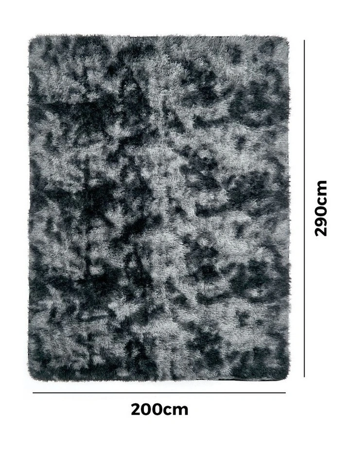 Oikiture Gradient Grey Fluffy Shag Rug Soft Plush Non Slip Floor Mat 200x290cm image 3