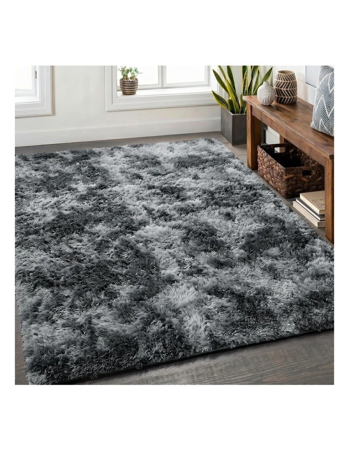Oikiture Gradient Grey Fluffy Shag Rug Soft Plush Non Slip Floor Mat 200x290cm image 4