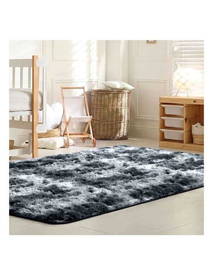 Oikiture Gradient Grey Fluffy Shag Rug Soft Plush Non Slip Floor Mat 200x290cm image 5