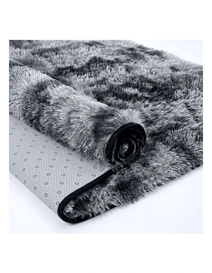 Oikiture Gradient Grey Fluffy Shag Rug Soft Plush Non Slip Floor Mat 200x290cm image 7