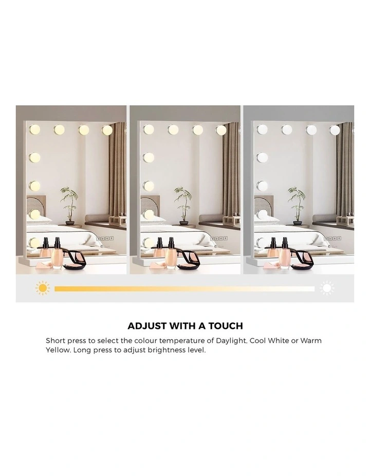 Oikiture Bluetooth Hollywood Makeup Mirror LED Light 60x52cm Vanity Mirrors image 5