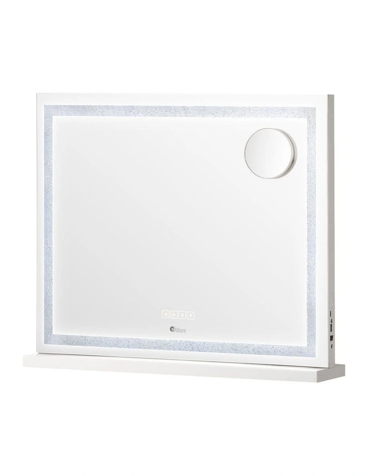 Oikiture Bluetooth Hollywood LED Makeup Mirror 58x49cm Crystal Vanity Mirrors image 1