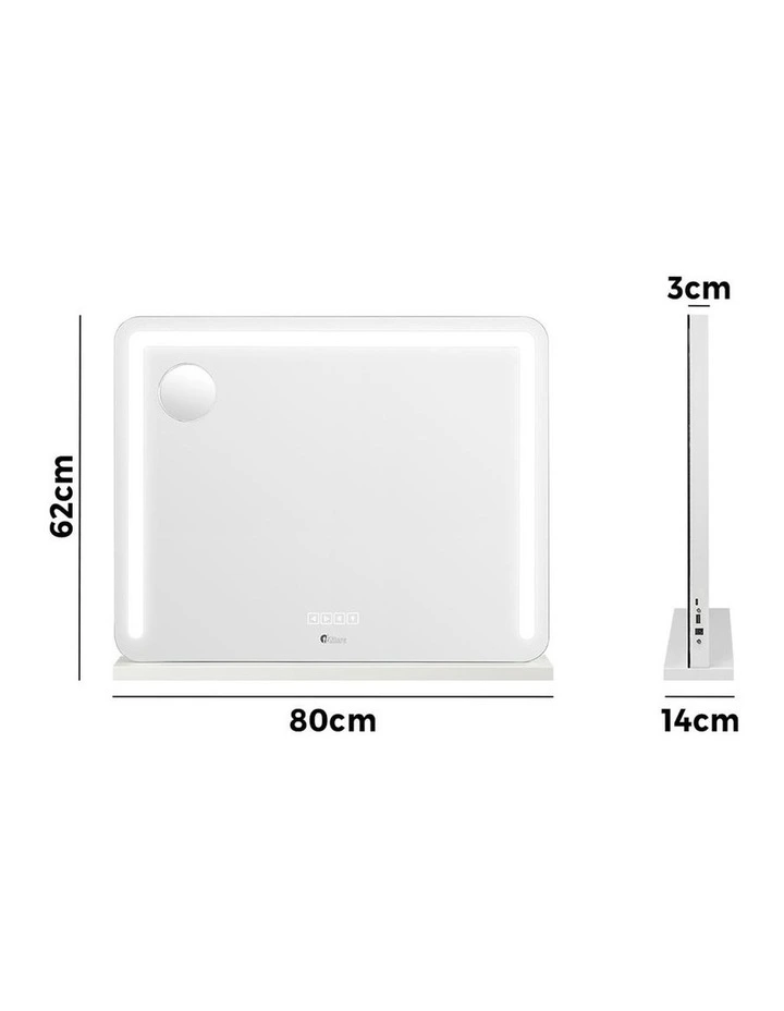 Oikiture Bluetooth Hollywood LED Makeup Mirror 80x62cm Vanity Wall Mirrors image 3