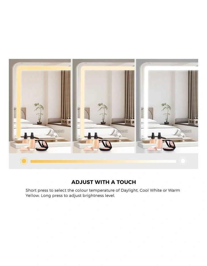 Oikiture Bluetooth Hollywood LED Makeup Mirror 80x62cm Vanity Wall Mirrors image 5