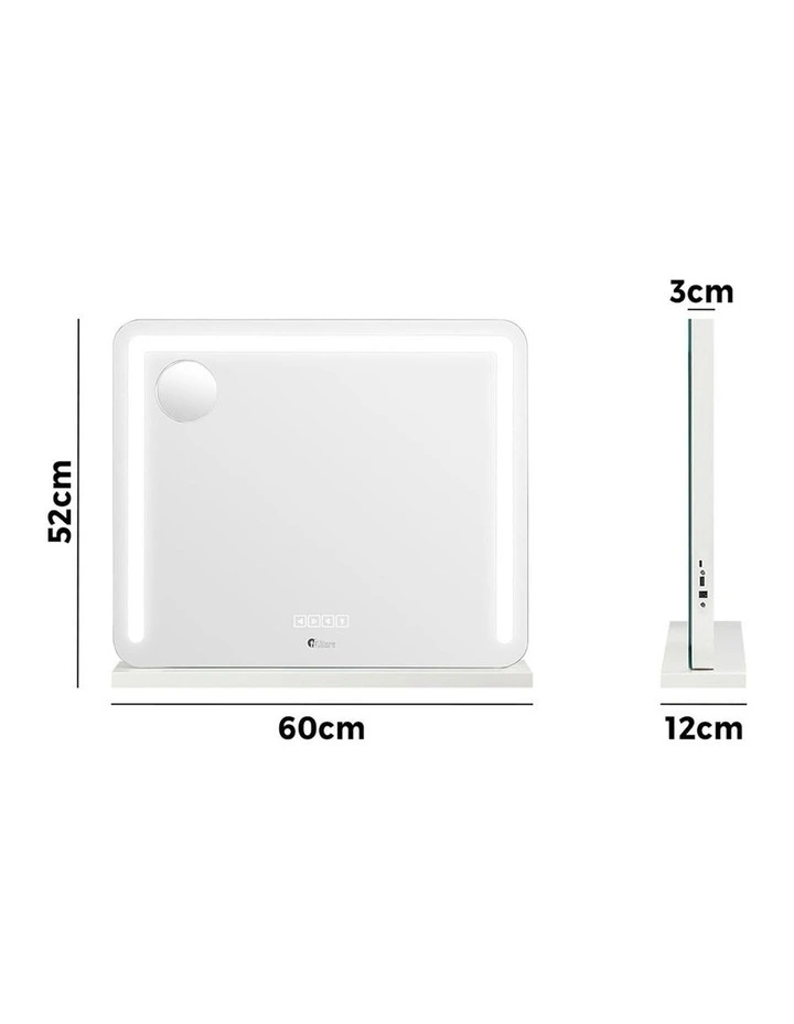 Oikiture Bluetooth Hollywood LED Makeup Mirror 60x52cm Vanity Wall Mirrors image 3