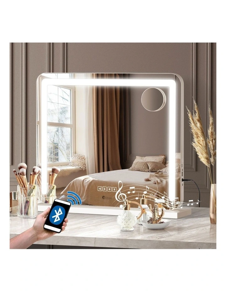 Oikiture Bluetooth Hollywood LED Makeup Mirror 60x52cm Vanity Wall Mirrors image 4