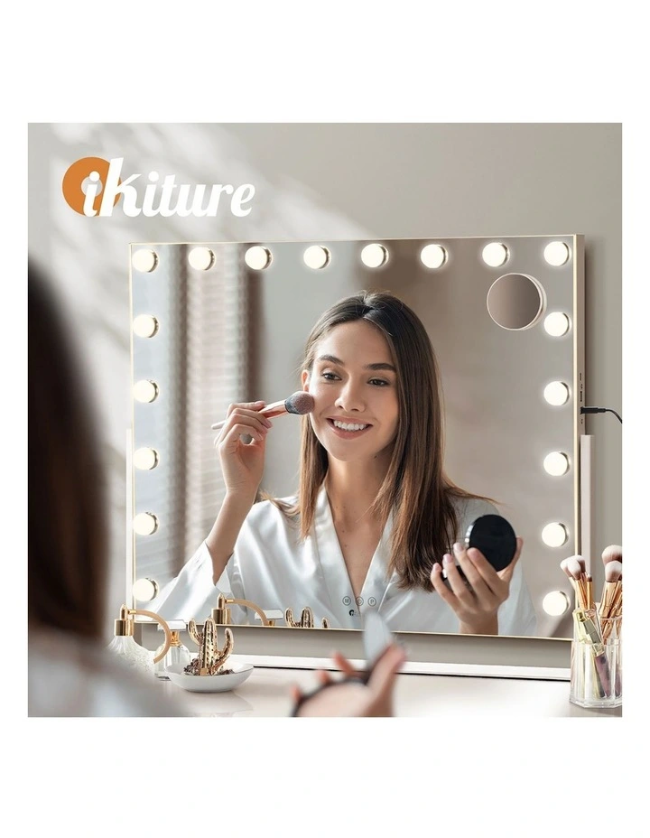 Oikiture LED Hollywood Makeup Mirror Rotatable Mirrors 83x69cm Bluetooth image 7
