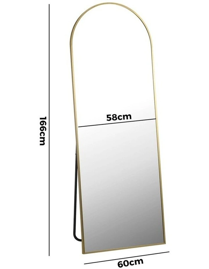 Oikiture 166x60cm Full Length Mirror Dressing Floor Mirrors Free Standing Gold image 3