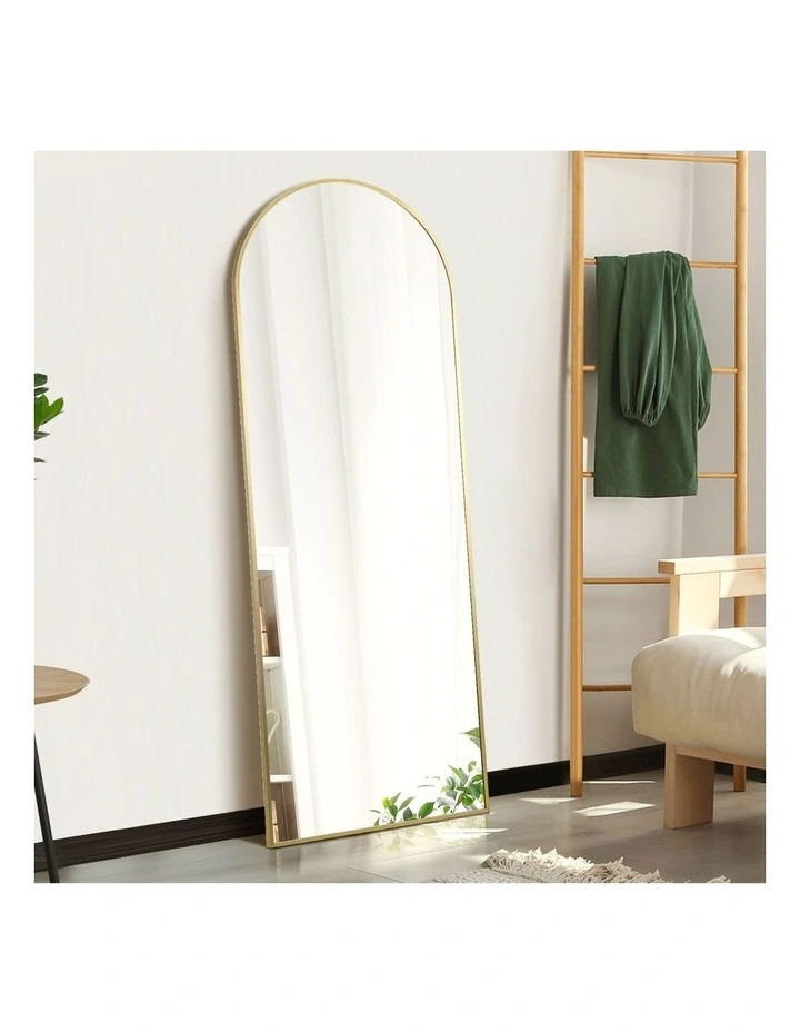 Oikiture 166x60cm Full Length Mirror Dressing Floor Mirrors Free Standing Gold image 5