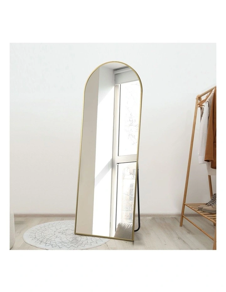 Oikiture 166x60cm Full Length Mirror Dressing Floor Mirrors Free Standing Gold image 6